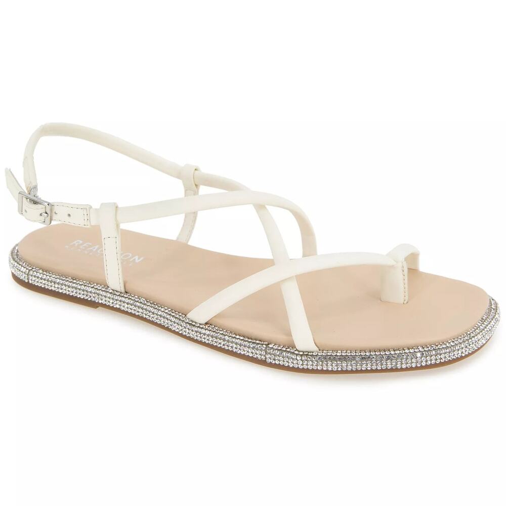 Reaction Kenneth Cole Women Waltz Slingback Strappy Sandals Size US 11M Cream